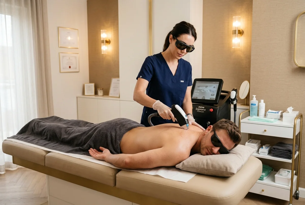 Dauerhafte Laser-Haarentfernung für Männer bei Skin Aesthetics: Behandlung von Rücken und Schultern